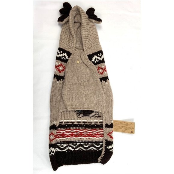Chilly Dog Hand-Knit Organic Wool Moose Hoodie NWT - Picture 12 of 14